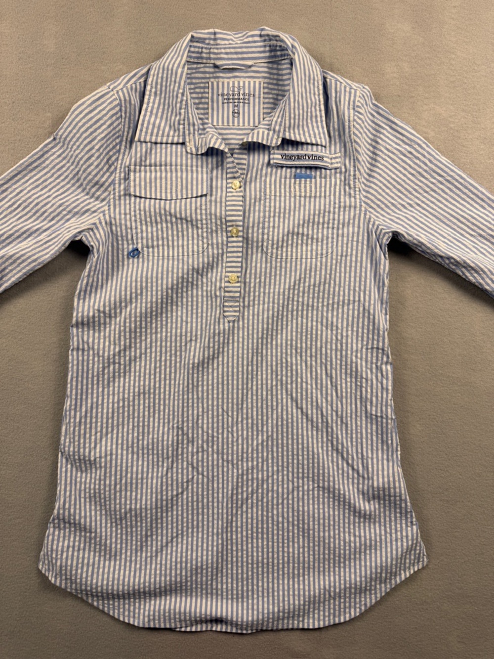 Vineyard Vines Blue & White Striped Women's Pullover Shirt